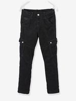 Velour Trousers with Lining for Boys black dark solid