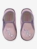 Velvet Effect Shoes with Zip for Babies purple light solid with design