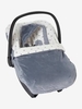 Verbaudet Velour Cover for Baby Car Seat blue medium solid