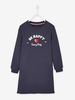 Vertbaudet Capsule Collection Fleece Dress for Girls,  Made in France blue dark solid with design