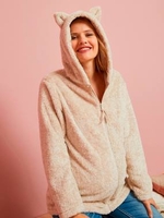 Very Soft Maternity & Nursing Loungewear Jacket beige medium solid