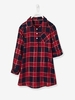 Viscose Dress for Girls blue dark checks