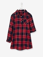 Viscose Dress for Girls blue dark checks