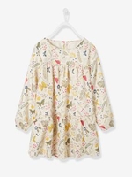 Viscose Dress for Girls white light all over printed